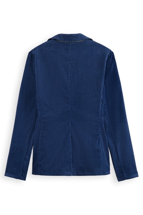 SINGLE BREASTED BLAZER IN CORDUROY DUSTY BLUE 2