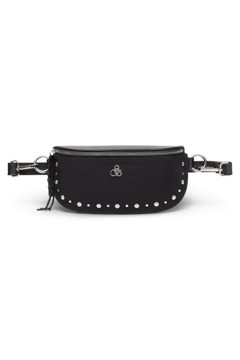 CANVAS+LEATHER BUMBAG WITH STUDS EVENING BLACK 1