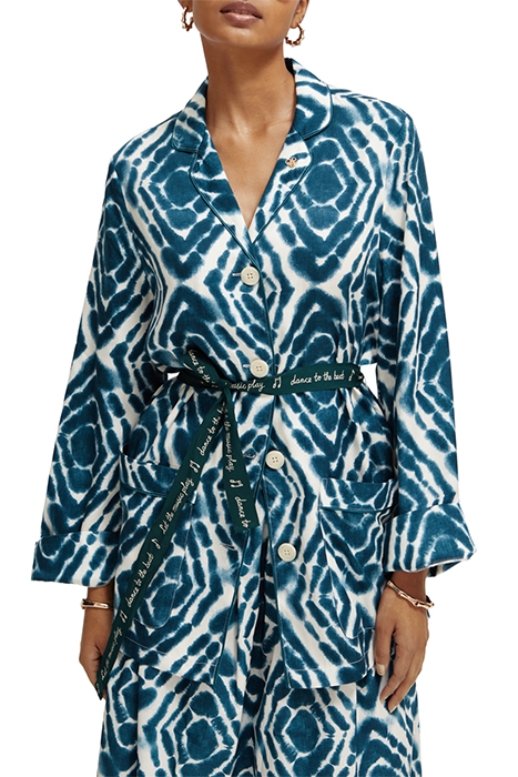 PYJAMA LOOSE FIT BLAZER DISCO TIE DYE BOTTLE GREEN 1