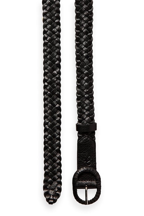 BRAIDED LEATHER WAIST BELT EVENING BLACK 4