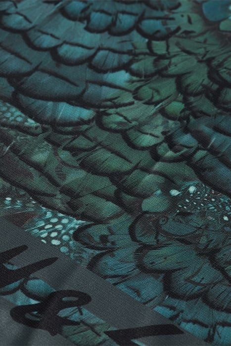 MUSIC MAP SCARF FEATHER BOTTLE GREEN SCARF 5