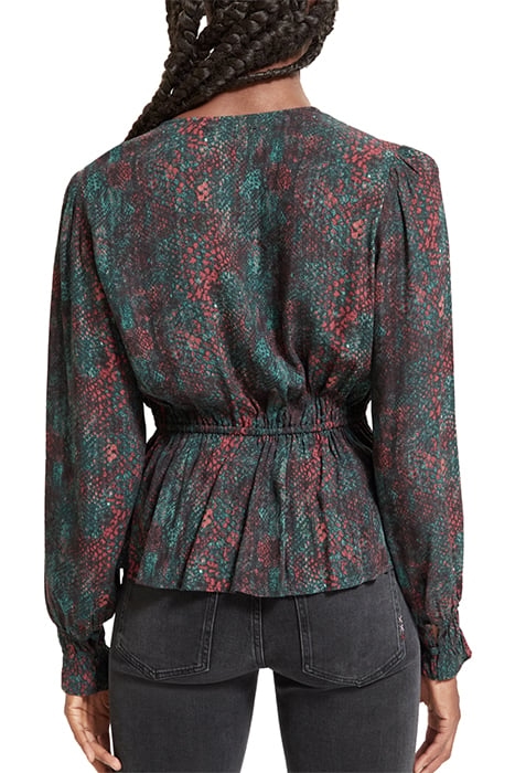 V-NECK PEPLUM TOP SNAKE 2