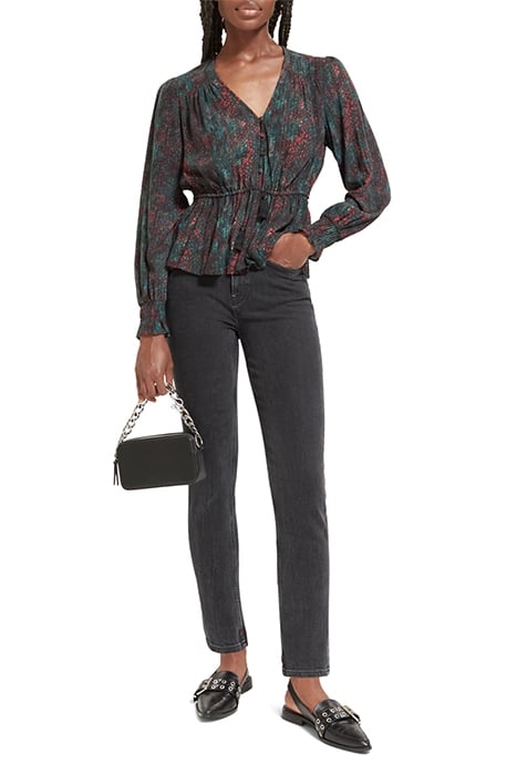 V-NECK PEPLUM TOP SNAKE 3