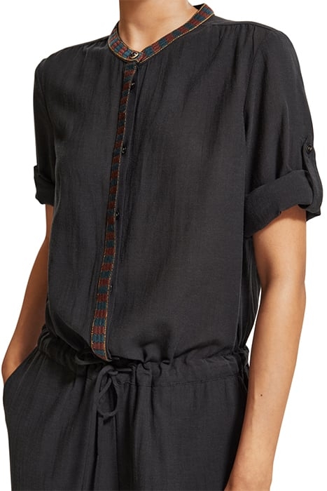 JUMPSUIT WITH ARROW HEAD TRIM EVENING BLACK 7