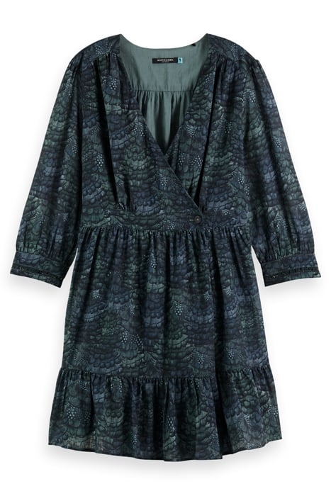 WRAP MINI DRESS FEATHER BOTTLE GREEN 4