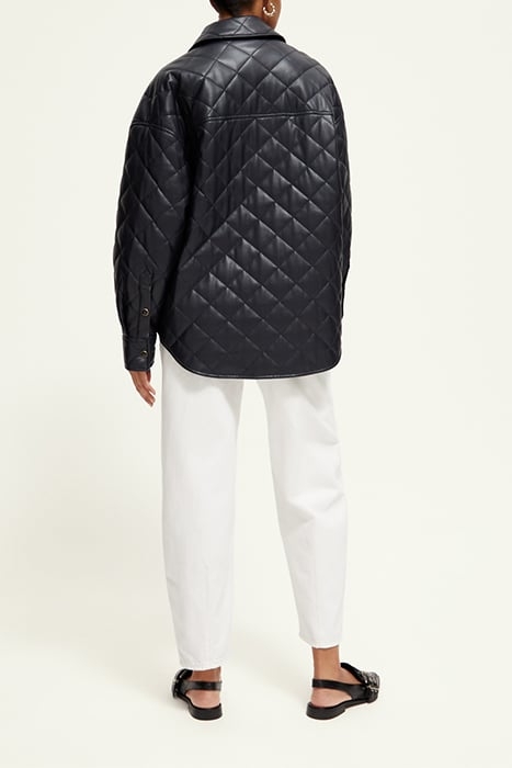 FAUX LEATHER QUILTED SHIRT JACKET NIGHT 3