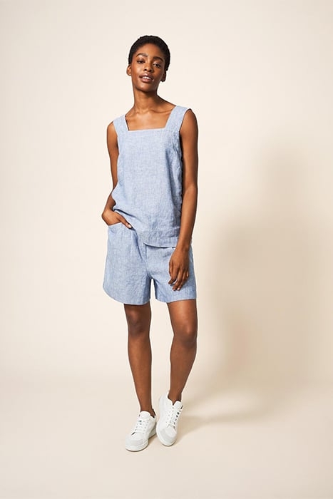 ROWENA LINEN SHORT CHAMBRAY BLUE 3