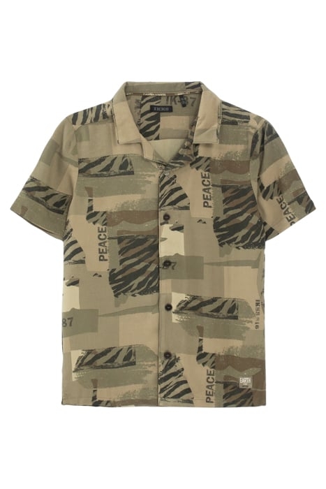 BOYS’ KHAKI CAMOUFLAGE PRINT LENZING™ ECOVERO™ SHIRT 2