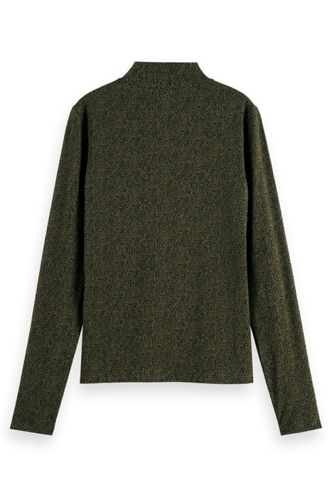 ALL OVER PRINTED MOCKNECK LONG SLEEVED SHIRT LEOPARD SPOT GR 5