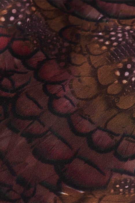 CAMISOLE WOVEN FRONT JERSEY BACK FEATHER BORDEAUX 8