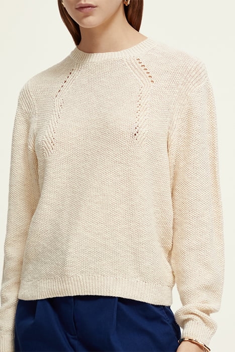 METALLIC STITCH PULLOVER ECRU 6