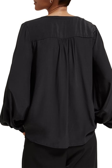 LACE UP TOP WITH BALLOON SLEEVES EVENING BLACK 2