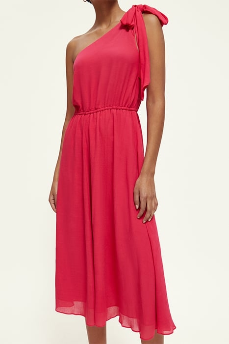 ONE SHOULDER DRESS WITH BOW DETAIL POP PINK 6