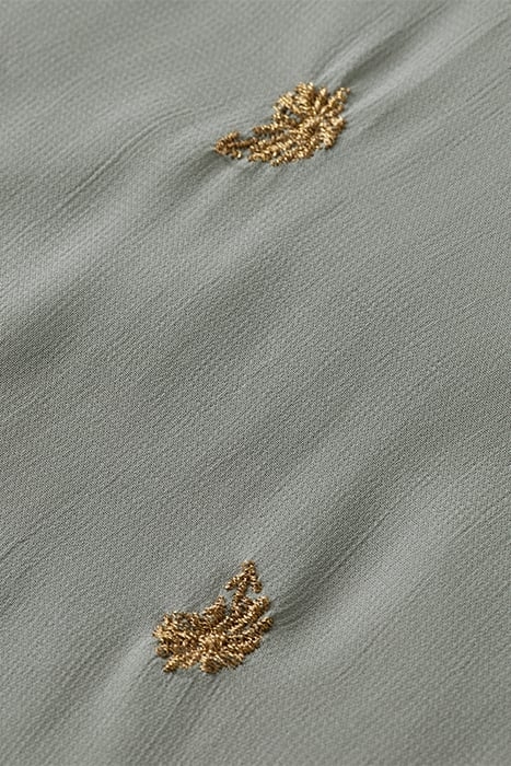 EMBROIDERED TOP WITH TIE NECK GREY SHEER JACQUARD 7