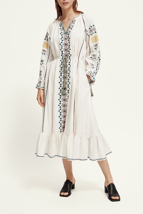EMBROIDERED MAXI DRESS ECRU 7