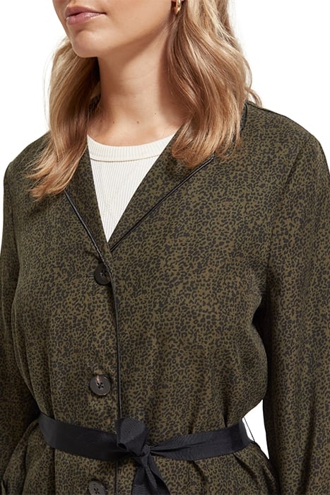 PRINTED LOOSE FIT PYJAMA BLAZER LEOPARD SPOT GREEN 7