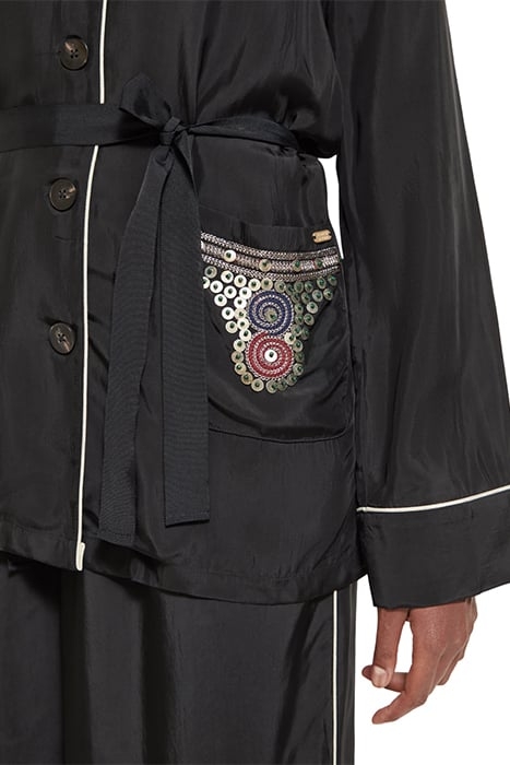 EMBROIDERED OCCASION PYJAMA BLAZER EVENING BLACK 8