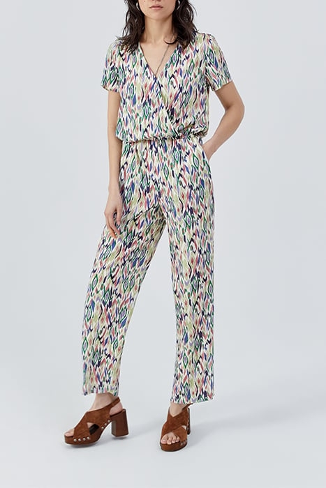ECRU IKAT DIAMOND PRINT JUMPSUIT 1