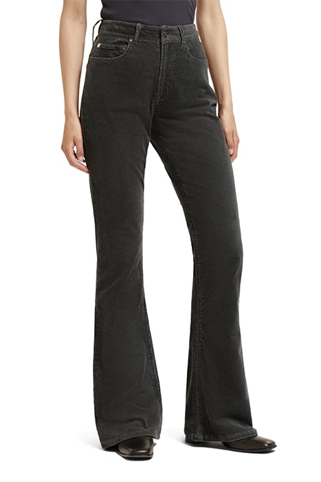 THE CHARM - HIGH RISE FLARED PANTS IN GARMENT DYE CORDUROY A 1