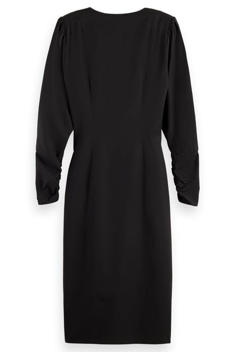 DRAPED MIDI DRESS BLACK 2