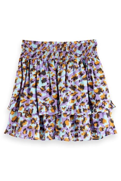ALL-OVER PRINTED MINI SKIRT FLORAL LEOPARD PURPLE 5