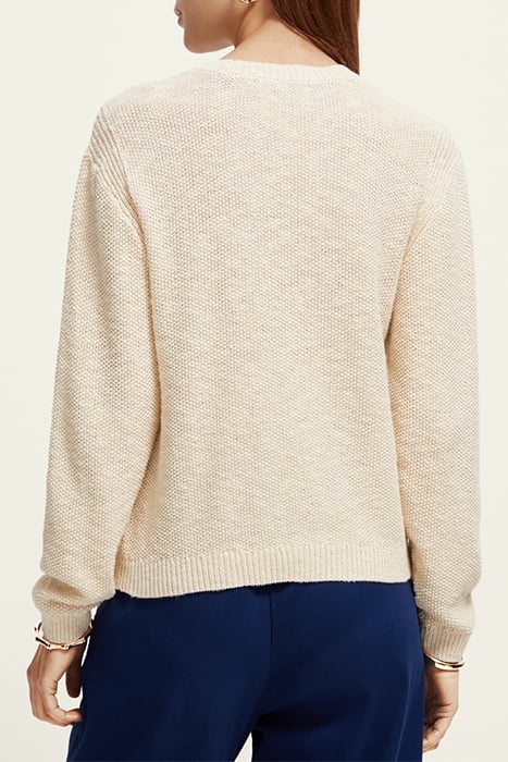 METALLIC STITCH PULLOVER ECRU 2