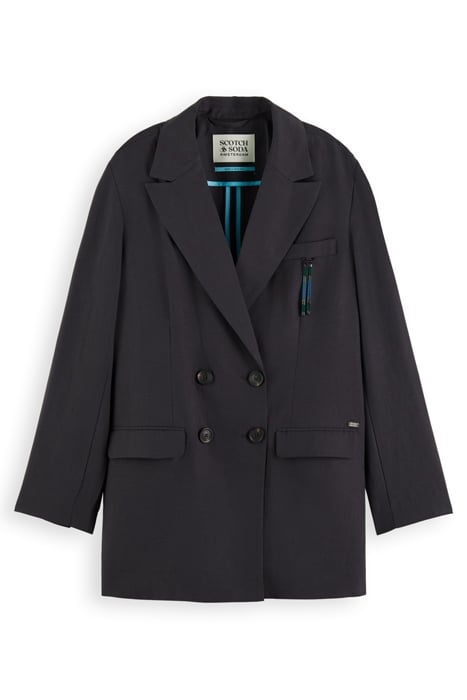 DRAPEY DOUBLE BREASTED BLAZER CHARCOAL 4