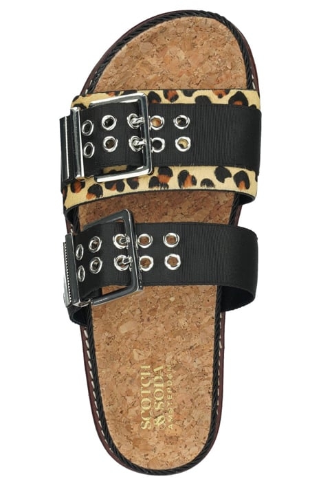 YOSI SANDAL BLACK/PONY LEO PRINT 3