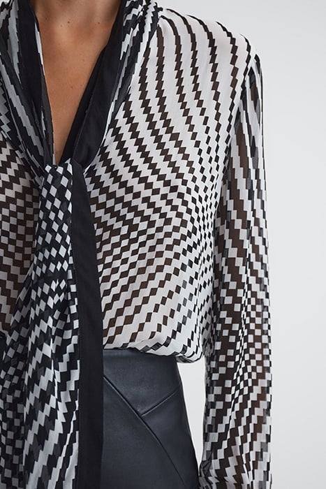 GABBI-CHECK BLOUSE BLACK/WHITE 5