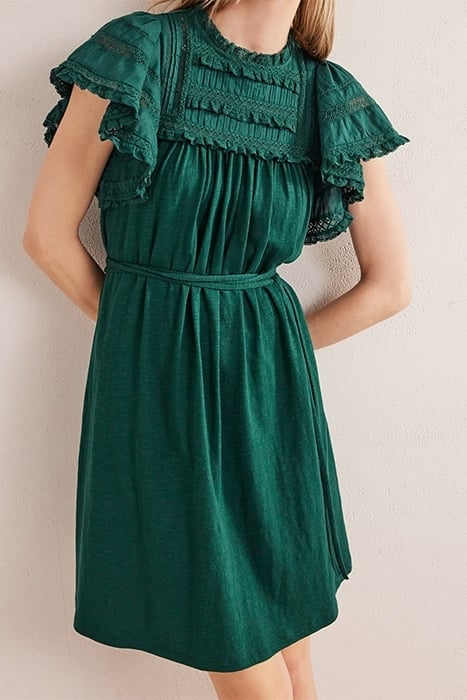 TRIM DETAIL JERSEY MINI DRESS EMERALD NIGHT 4