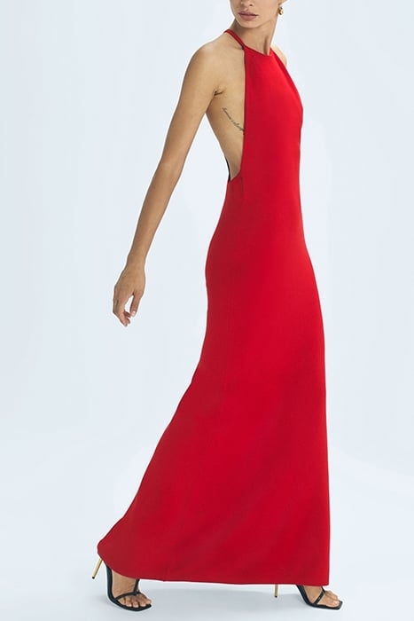 OLIVIA-KNITTED MAXI DRESS RED 3