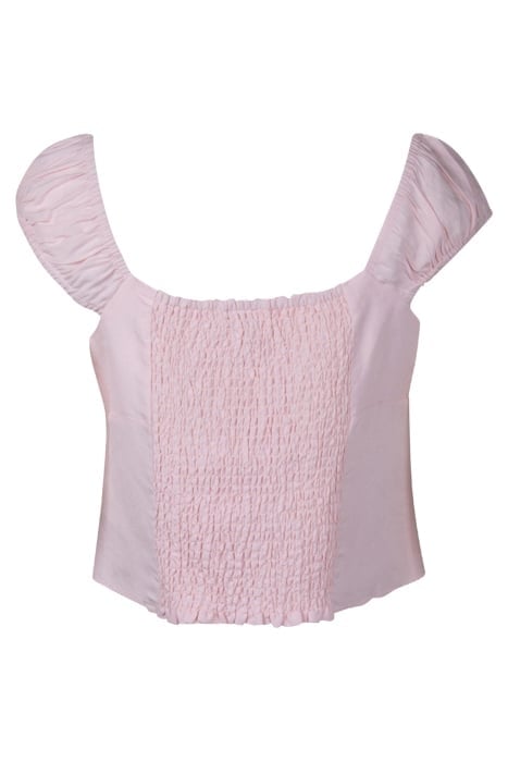 AMANDA LINEN BABYDOLL TOP PINK OYSTER 2