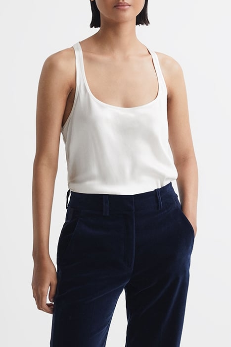 AURA-SILK TANK TOP CAMI IVORY 1