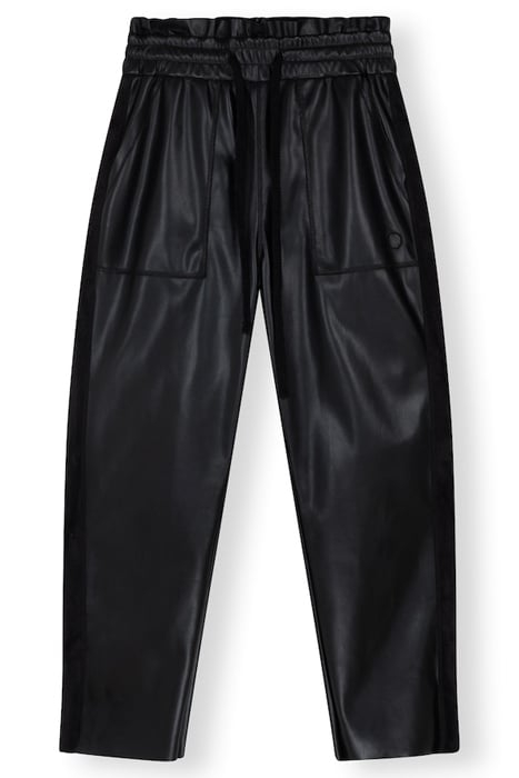 LEATHERLOOK SIDE PANEL JOGGER BLACK 4