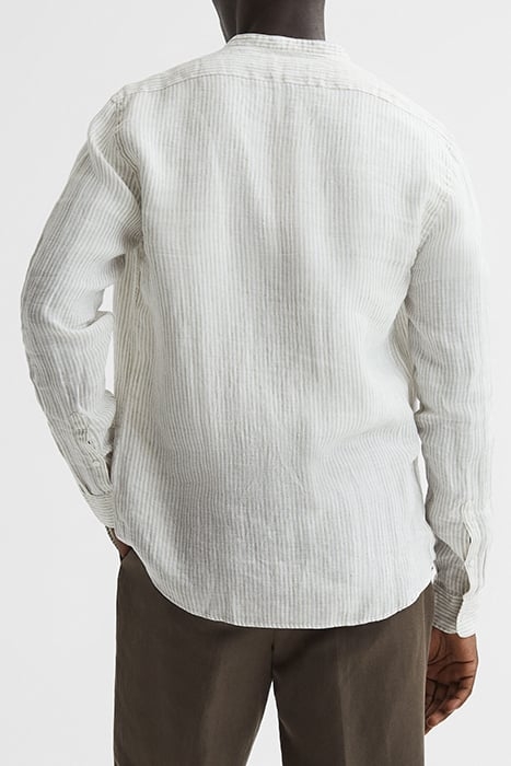 OCEAN CASUAL SHIRT OATMEAL/WHITE 2