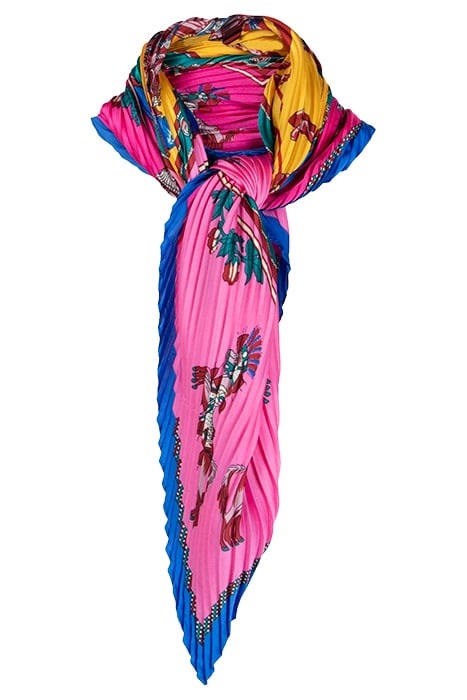 DIAMOND SHAPE PLISSÉ SCARF PINK 3