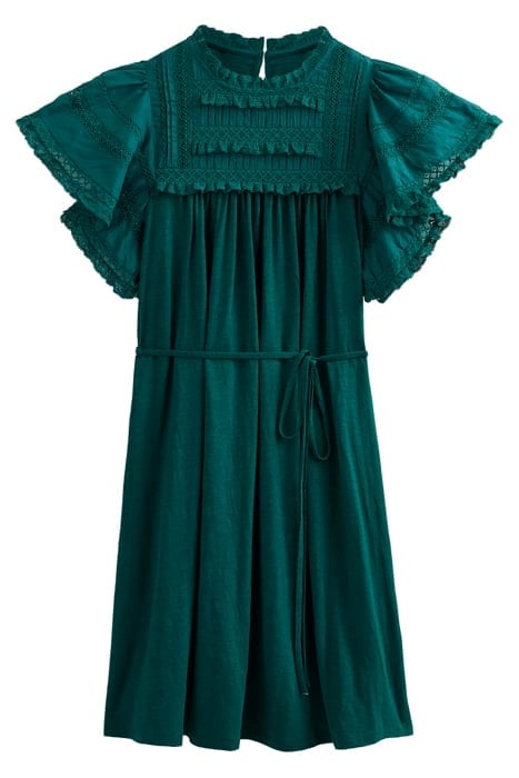 TRIM DETAIL JERSEY MINI DRESS EMERALD NIGHT 3