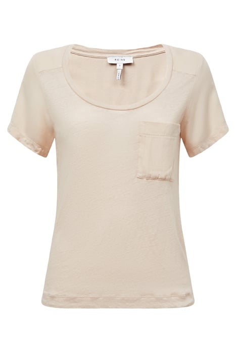 CAMILLA-LINEN T-SHIRT STONE 1