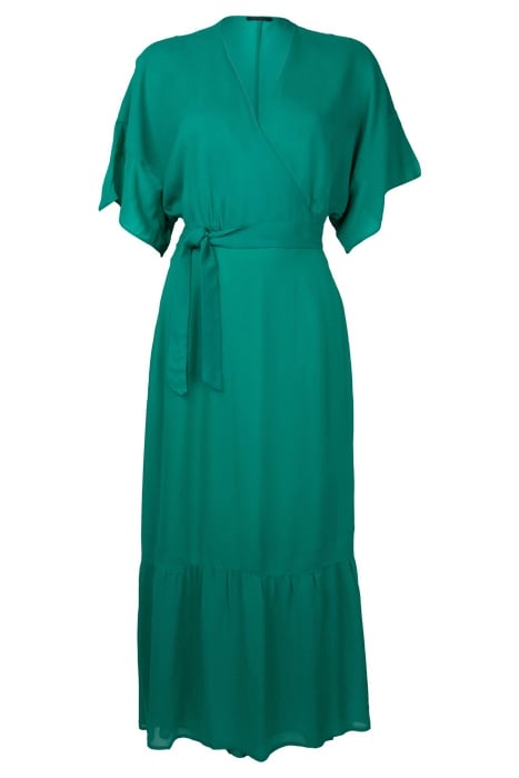 GREEN WRAP LONG DRESS 3