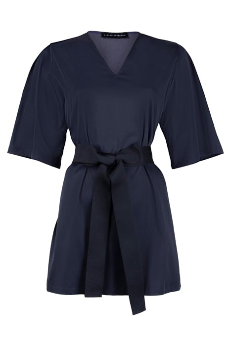 WOMENS OVERSIZED V NECK SHIRT BLACK 1