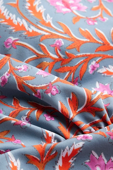 LEVANZO RUCHED HALTER SWIMSUIT DELPH BLUE, OPULENT VINE 7