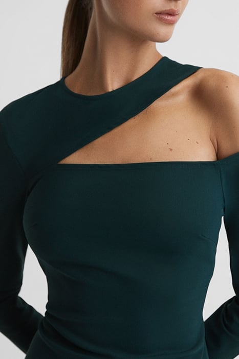 TIFFANY JERSEY MIDI DRESS — TEAL 5