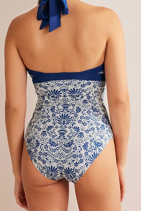 ITHACA HALTER SWIMSUIT IVORY, LAKE BLUE GARDENIA 2