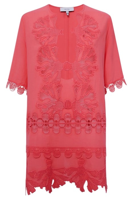 ETTA-EMRBOIDERED DRESS CORAL 4