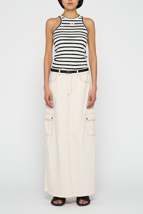 SLUB TWILL SKIRT ECRU 2