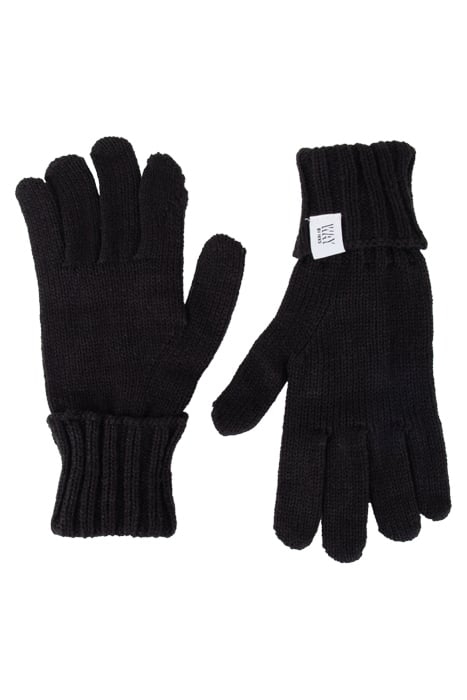 GIRLS’ BLACK KNIT GLOVES BLACK 1