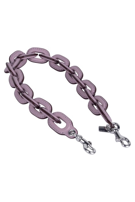 LEATHER COVERED SHORT CHAIN STRAP FADED PURPLE 1