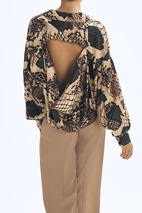 FLORA-OPEN BUTTON-DOWN SHIRT SNAKE 3