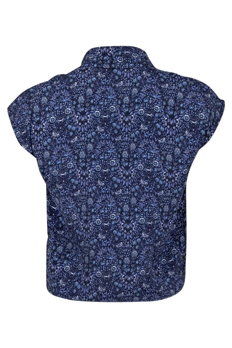 NAVY FRONT-TIED TOP WITH BLUE FLOWER PRINT 5