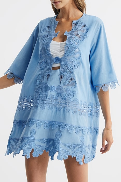 ETTA-EMRBOIDERED DRESS BLUE 1